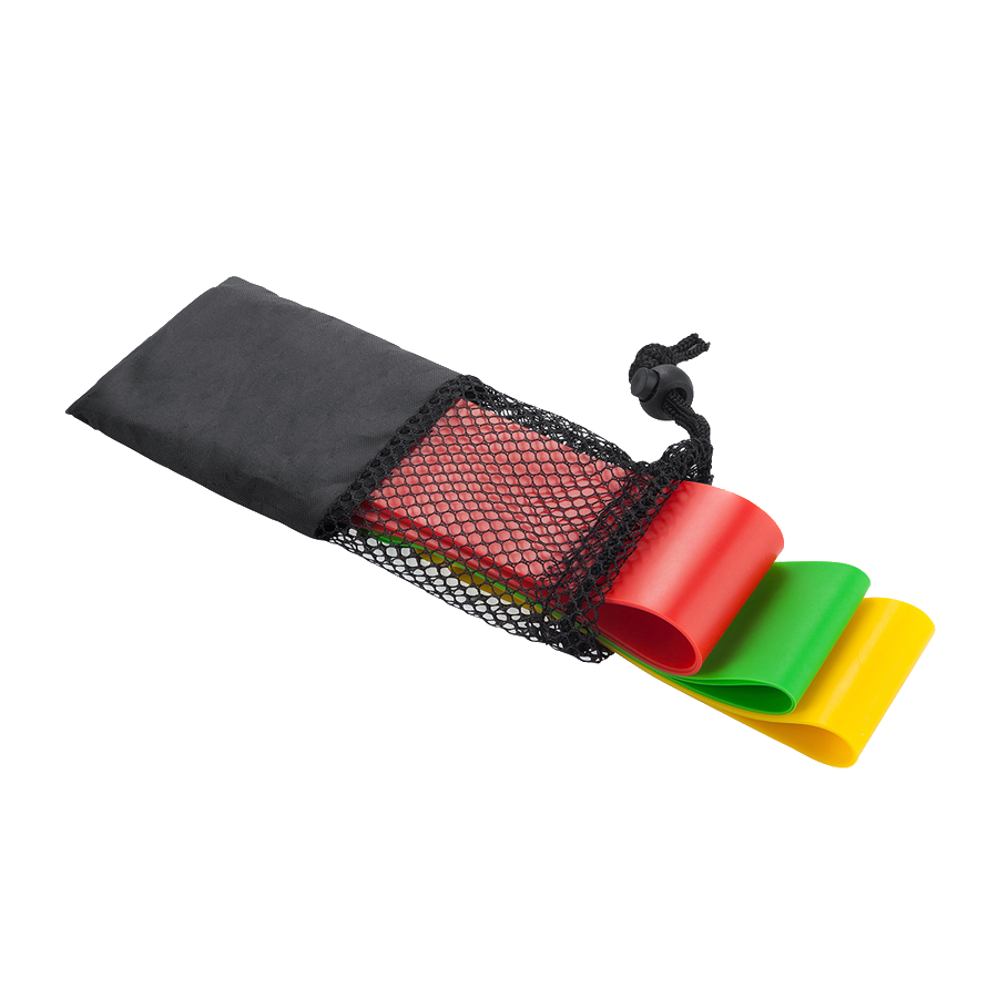 Fitnessbänder Set 3-teilig in verschiedenen Stärken, Personalisierung auf Anfrage